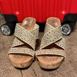 XOXO Gold Studded Platform Sandals